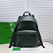 Bottega Veneta Intrecciato Green Leather Backpack  - 1