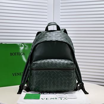 Bottega Veneta Intrecciato Green Leather Backpack 