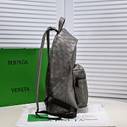 Bottega Veneta Intrecciato Gray Leather Backpack - 3