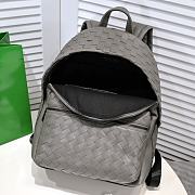 Bottega Veneta Intrecciato Gray Leather Backpack - 4