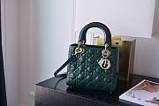 Dior lady patent 24cm green bag - 1