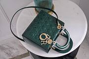 Dior lady patent 24cm green bag - 6