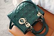 Dior lady patent 24cm green bag - 4