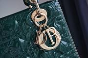 Dior lady patent 24cm green bag - 5