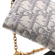 Dior Gray Oblique Canvas Saddle Wallet on Chain Bag - 4