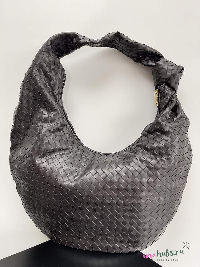 Bottega Veneta Maxi BV Jodie intrecciato coffee leather hobo bag - 1