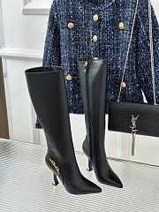 Louis Vuitton gold chain long black boots - 3