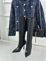 Louis Vuitton gold chain long black boots - 5