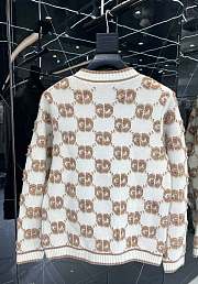 Gucci GG Jacquard Wool Cardigan in Beige - 2