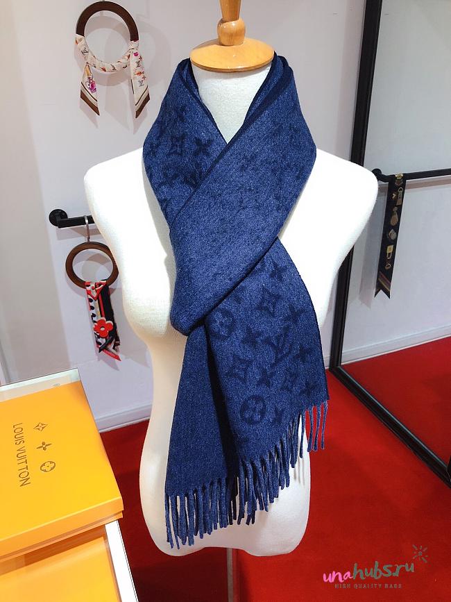 Louis Vuitton scarf ( gray/ black/ blue) - 1