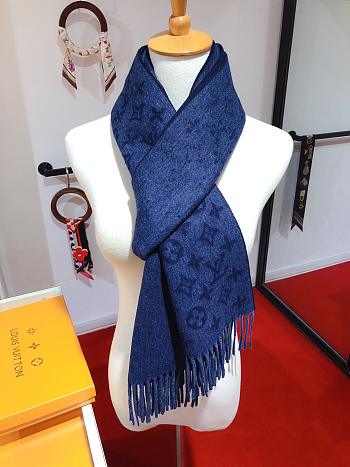 Louis Vuitton scarf ( gray/ black/ blue)