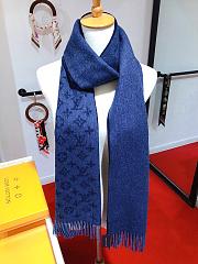 Louis Vuitton scarf ( gray/ black/ blue) - 6