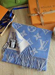 Louis Vuitton blue scarf - 4