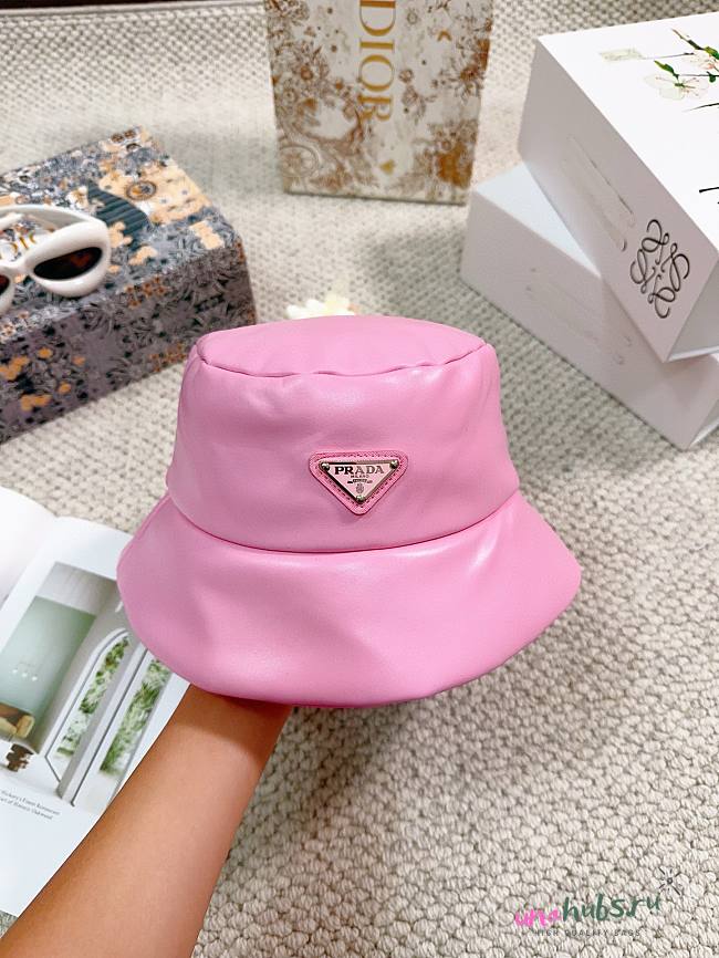 Prada pink nappa leather hat - 1