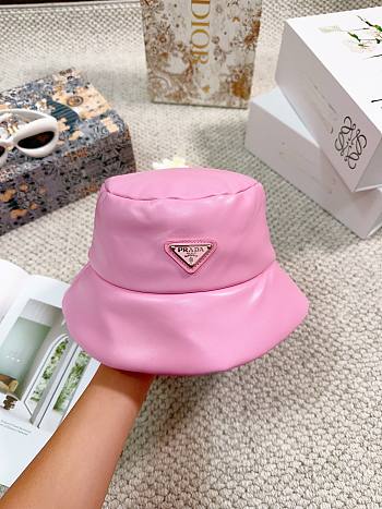 Prada pink nappa leather hat
