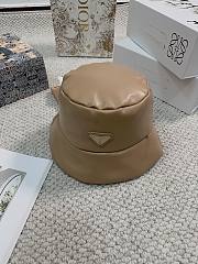 Prada beige nappa leather hat - 4