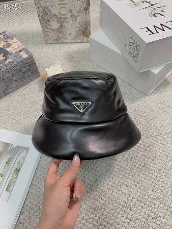 Prada black nappa leather hat