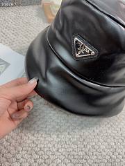 Prada black nappa leather hat - 4