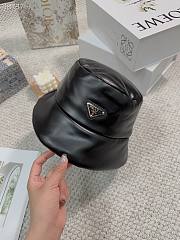 Prada black nappa leather hat - 3