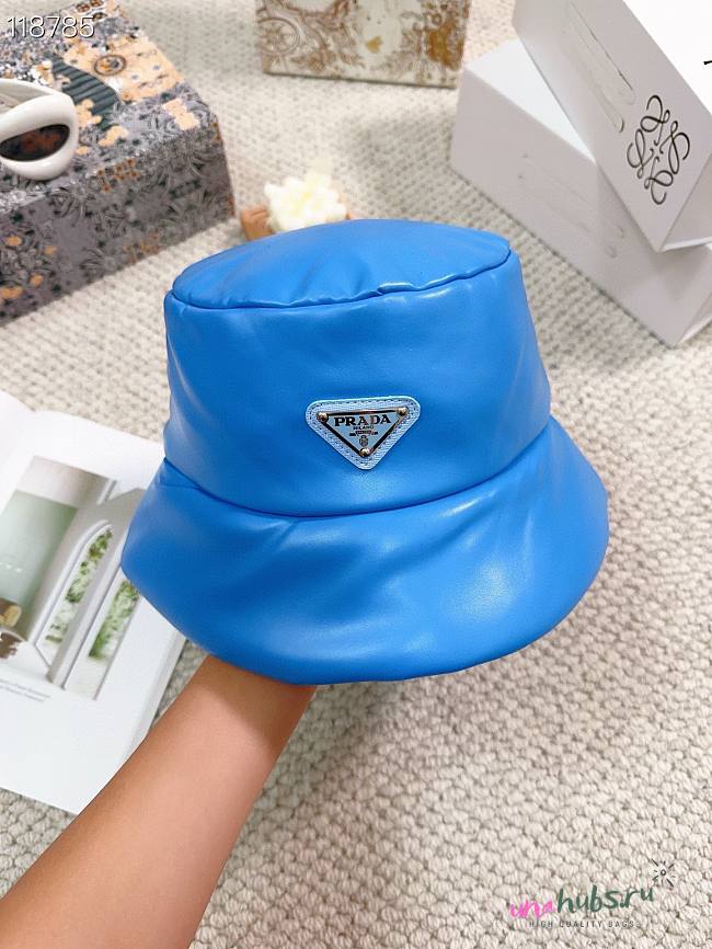 Prada blue nappa leather hat - 1