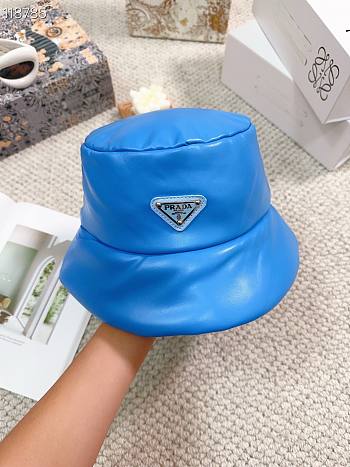 Prada blue nappa leather hat