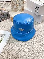 Prada blue nappa leather hat - 6