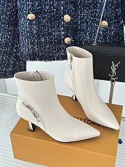 Louis Vuitton chain white short boots 6.5cm - 4