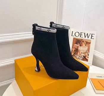 Louis Vuitton Sparkle Ankle Black Boot Heel 65mm