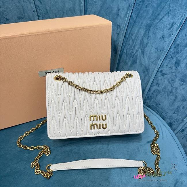 Miu Miu matelassé white nappa leather mini bag - 1