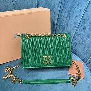 Miu Miu matelassé green nappa leather mini bag - 1