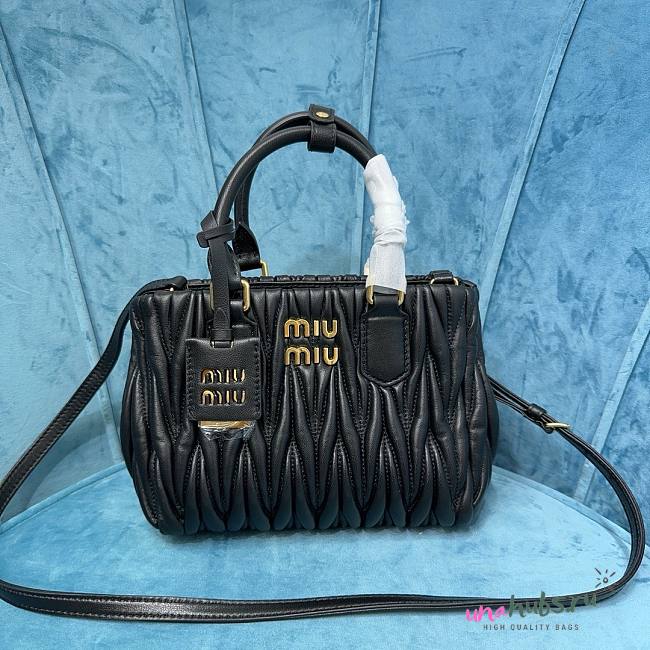 Miu Miu Matelassé black leather crossbody bag - 1