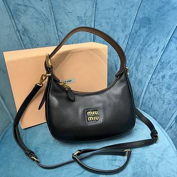 Miu Miu black leather small hobo bag 