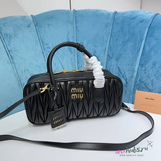 Miu Miu Arcadie nappa black leather bag - 1