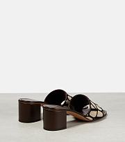 Valentino Toile Iconographe leather-trimmed mules - 5