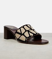 Valentino Toile Iconographe leather-trimmed mules - 4