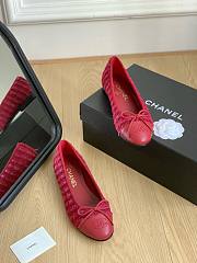 Chanel tweed red ballet flats - 3