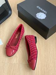 Chanel tweed red ballet flats - 4