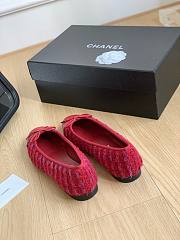 Chanel tweed red ballet flats - 6