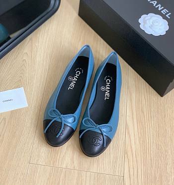 Chanel light blue ballet flats