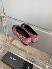 Chanel red tweed ballet flats - 4