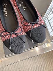 Chanel red tweed ballet flats - 3