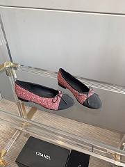 Chanel red tweed ballet flats - 2