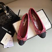 Chanel red tweed ballet flats 02 - 4