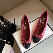 Chanel red tweed ballet flats 02 - 5