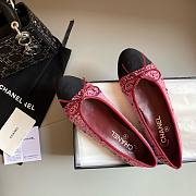 Chanel red tweed ballet flats 02 - 2