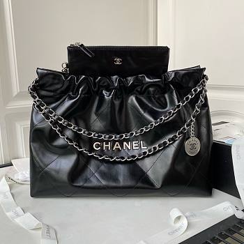 Chanel AS4486 22 black leather silver hardware bag