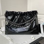 Chanel AS4486 22 black leather silver hardware bag - 5