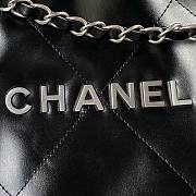 Chanel AS4486 22 black leather silver hardware bag - 3