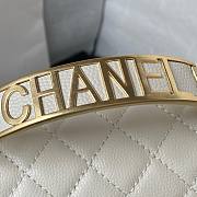 Chanel Boy White Grained Shiny Calfskin Gold Handle Bag - 4