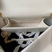 Chanel Boy White Grained Shiny Calfskin Gold Handle Bag - 5